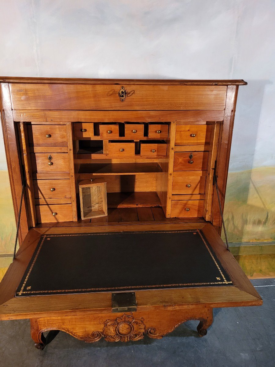 Louis XV Period Secretary In Natural Wood -photo-6