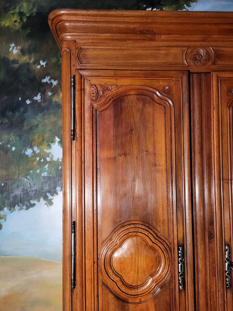 Grande armoire époque Louis XV En Noyer-photo-4