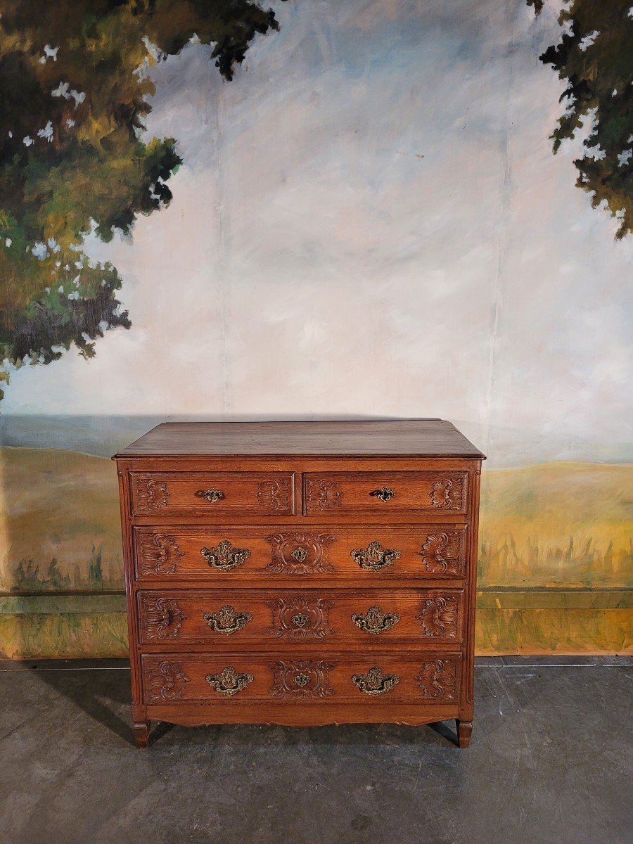 19th Century Carved Oak Commode 