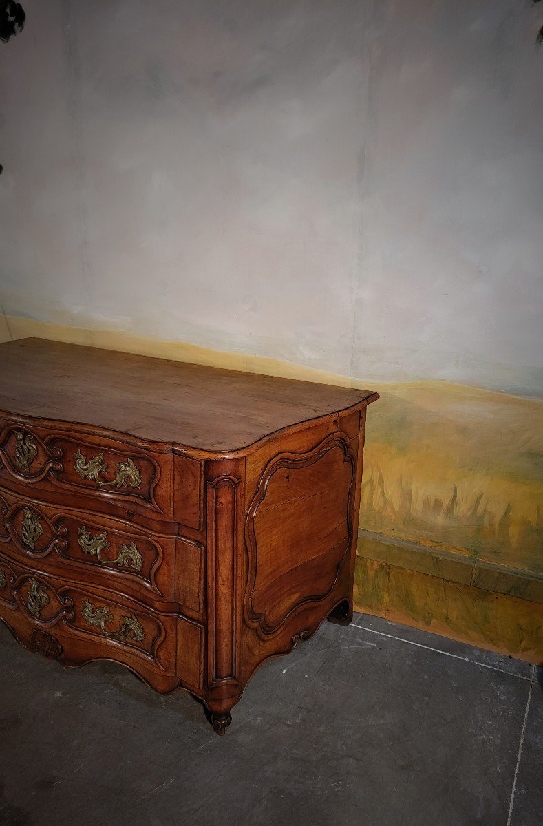 Commode Arbalète  époque Louis XV En merisier-photo-4