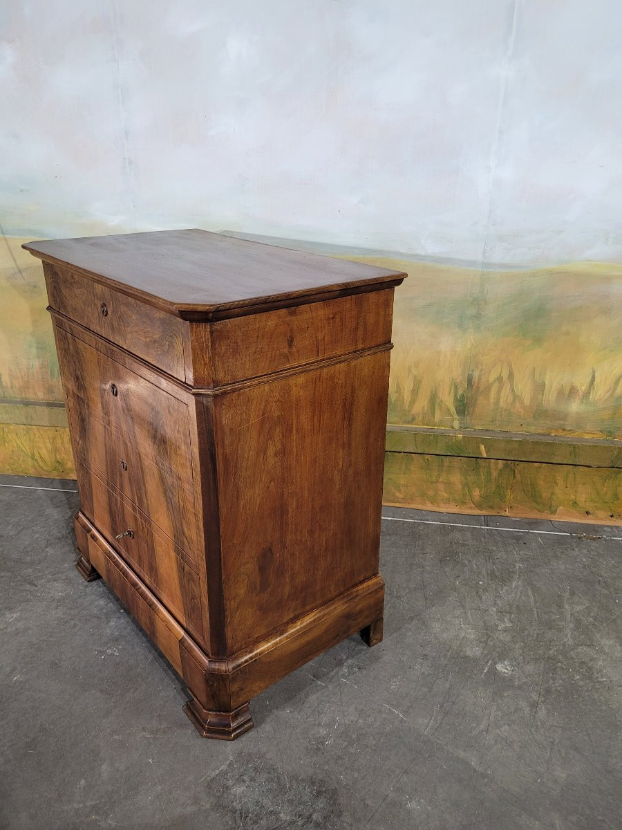 Petite Commode Louis Philippe En Noyer-photo-5