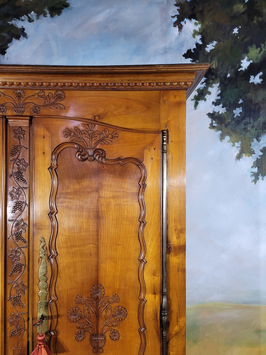 Small Louis XV Style Wardrobe In Cherry And Oak-photo-4