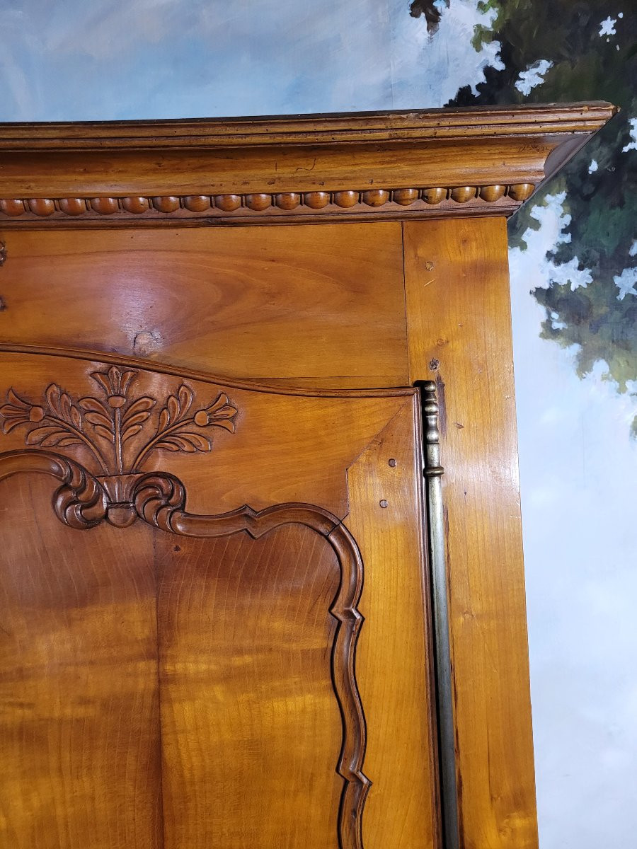 Small Louis XV Style Wardrobe In Cherry And Oak-photo-5