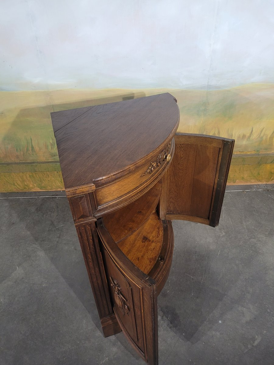 19th Century Carved Corner Cupboard In Solid Oak-photo-6