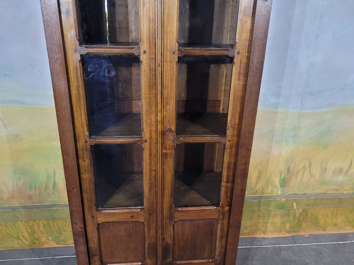 Petite bibliothèque en merisier et chêne XIX ème-photo-3