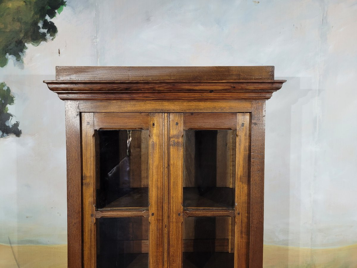 Petite bibliothèque en merisier et chêne XIX ème-photo-4