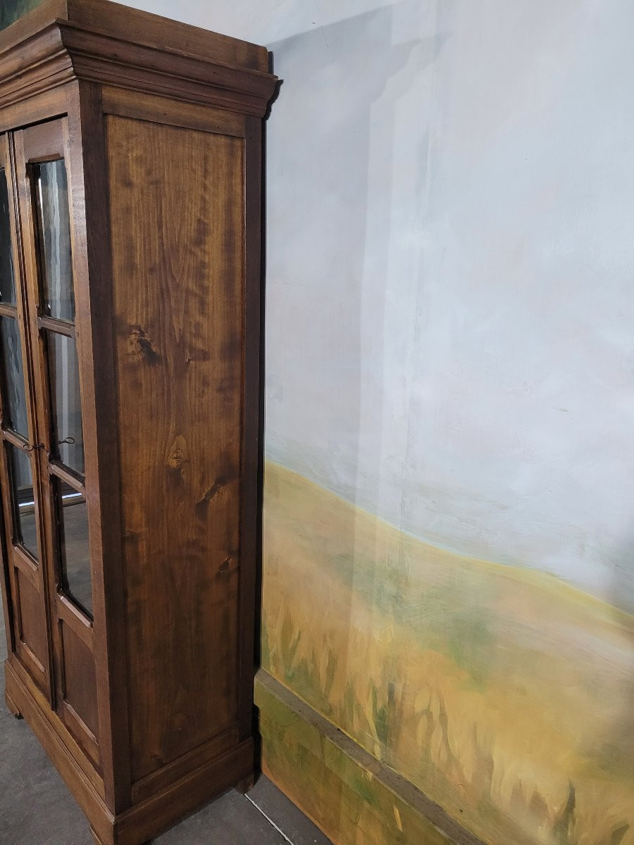 Petite bibliothèque en merisier et chêne XIX ème-photo-1