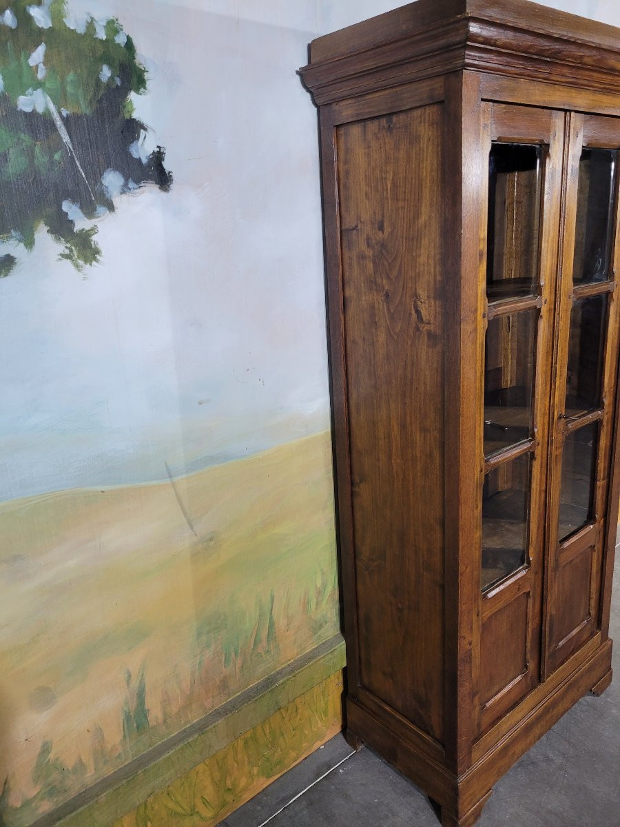 Petite bibliothèque en merisier et chêne XIX ème-photo-2