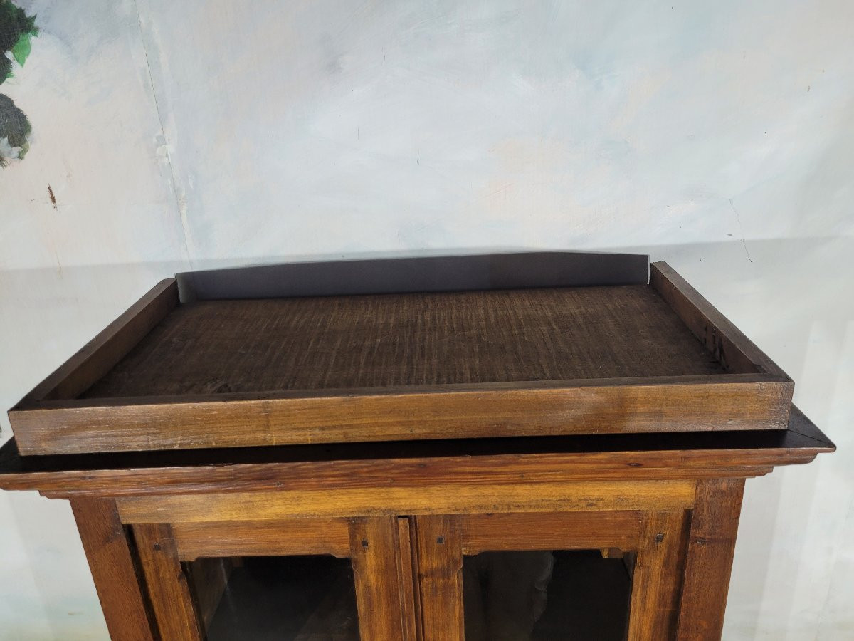 Petite bibliothèque en merisier et chêne XIX ème-photo-3