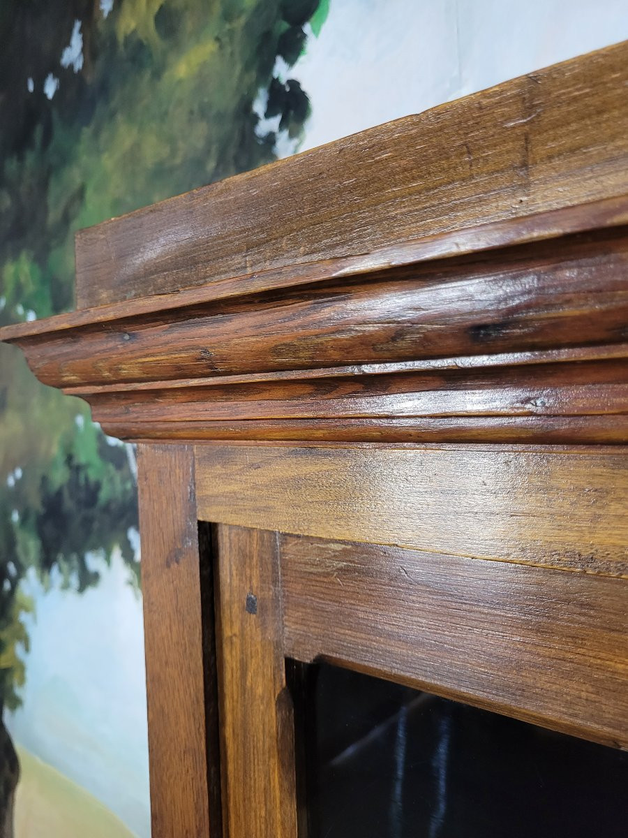 Petite bibliothèque en merisier et chêne XIX ème-photo-7