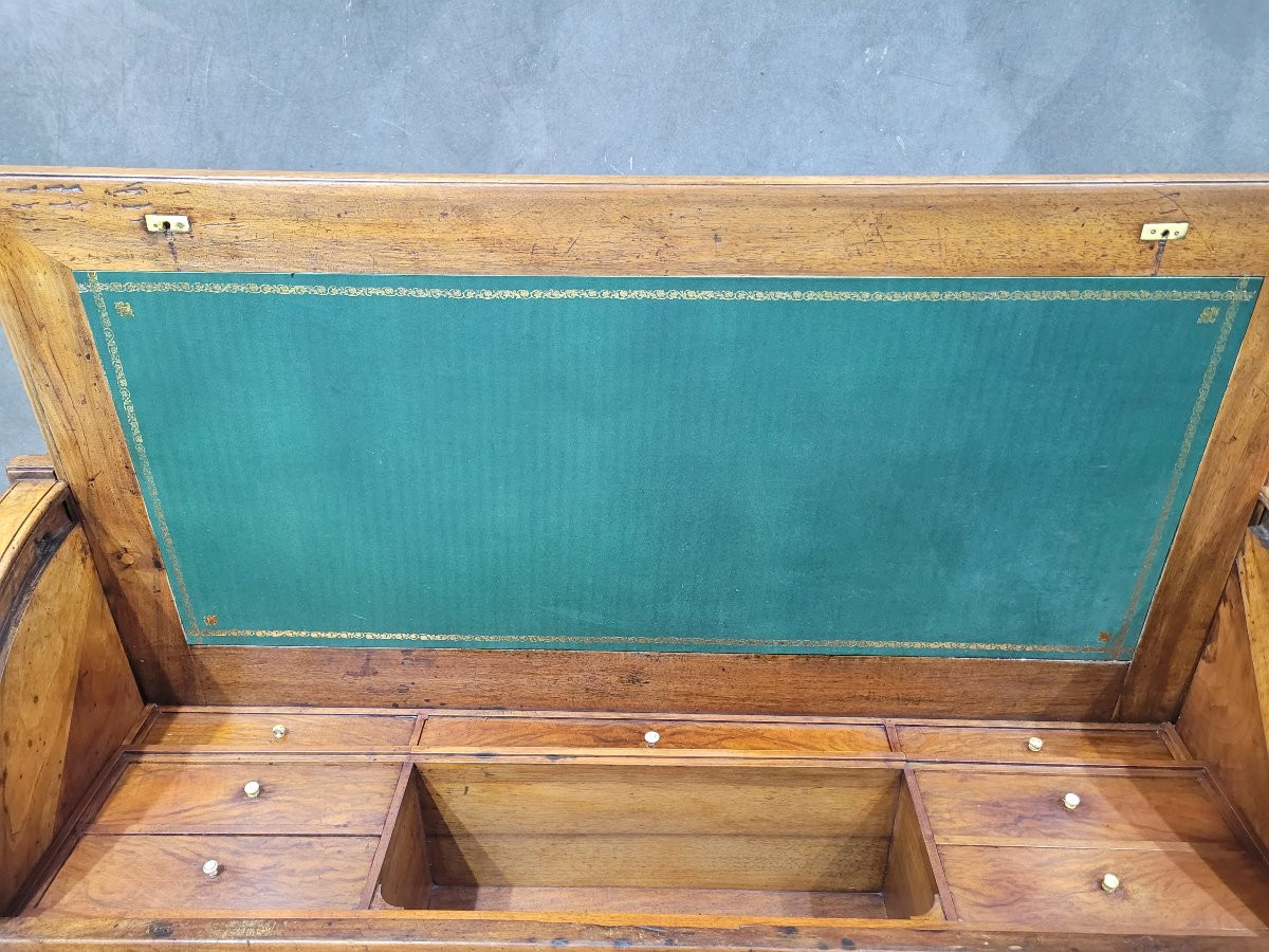 Bureau à cylindre époque Louis XVI en noyer-photo-3