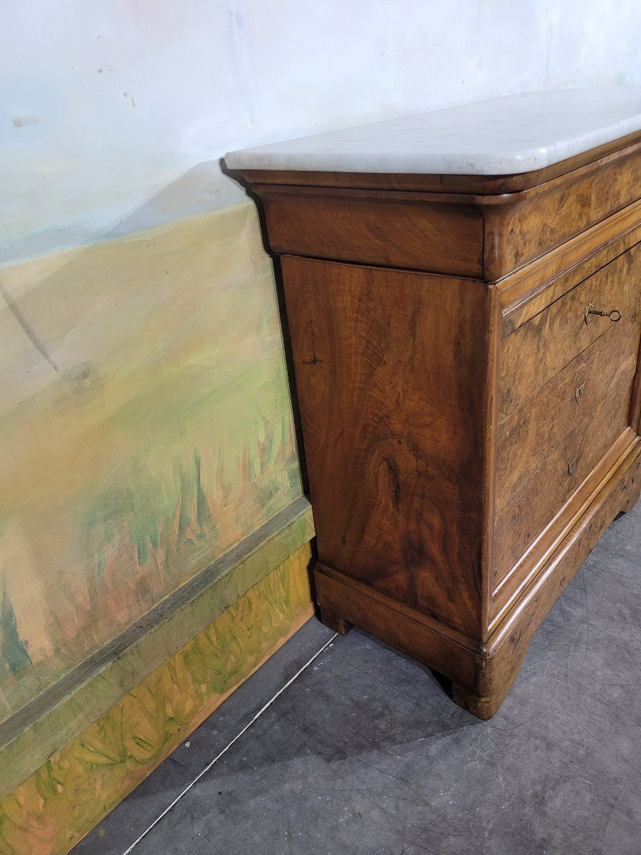 Small Louis Philippe Period Chest Of Drawers In Walnut-photo-1