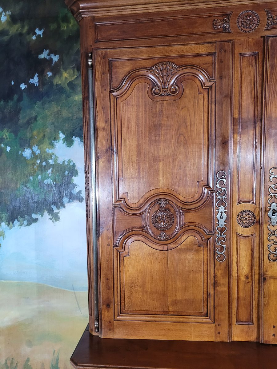 Buffet double corps époque Louis XV en merisier-photo-7