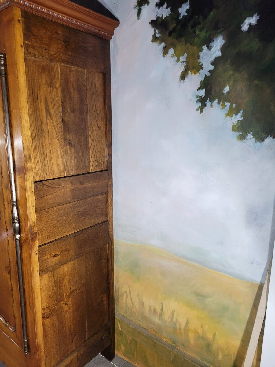 Armoire sculptée en merisier et chêne-photo-2