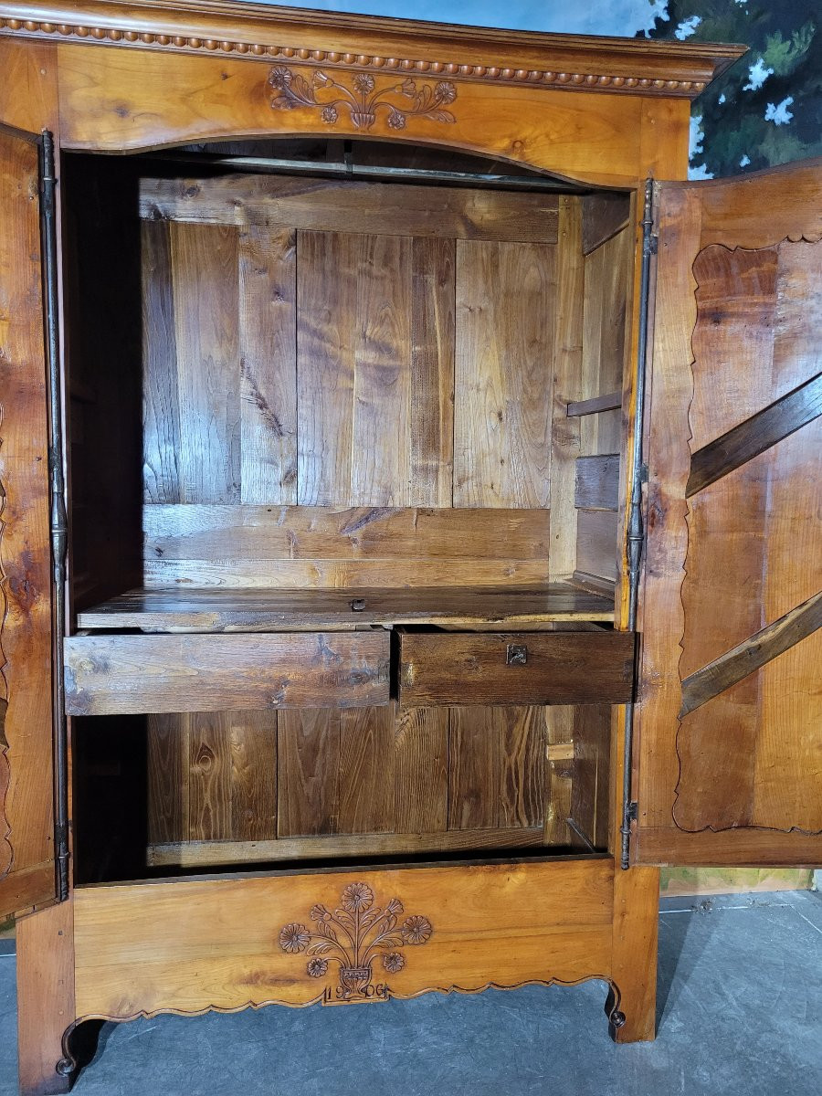 Armoire sculptée en merisier et chêne-photo-7