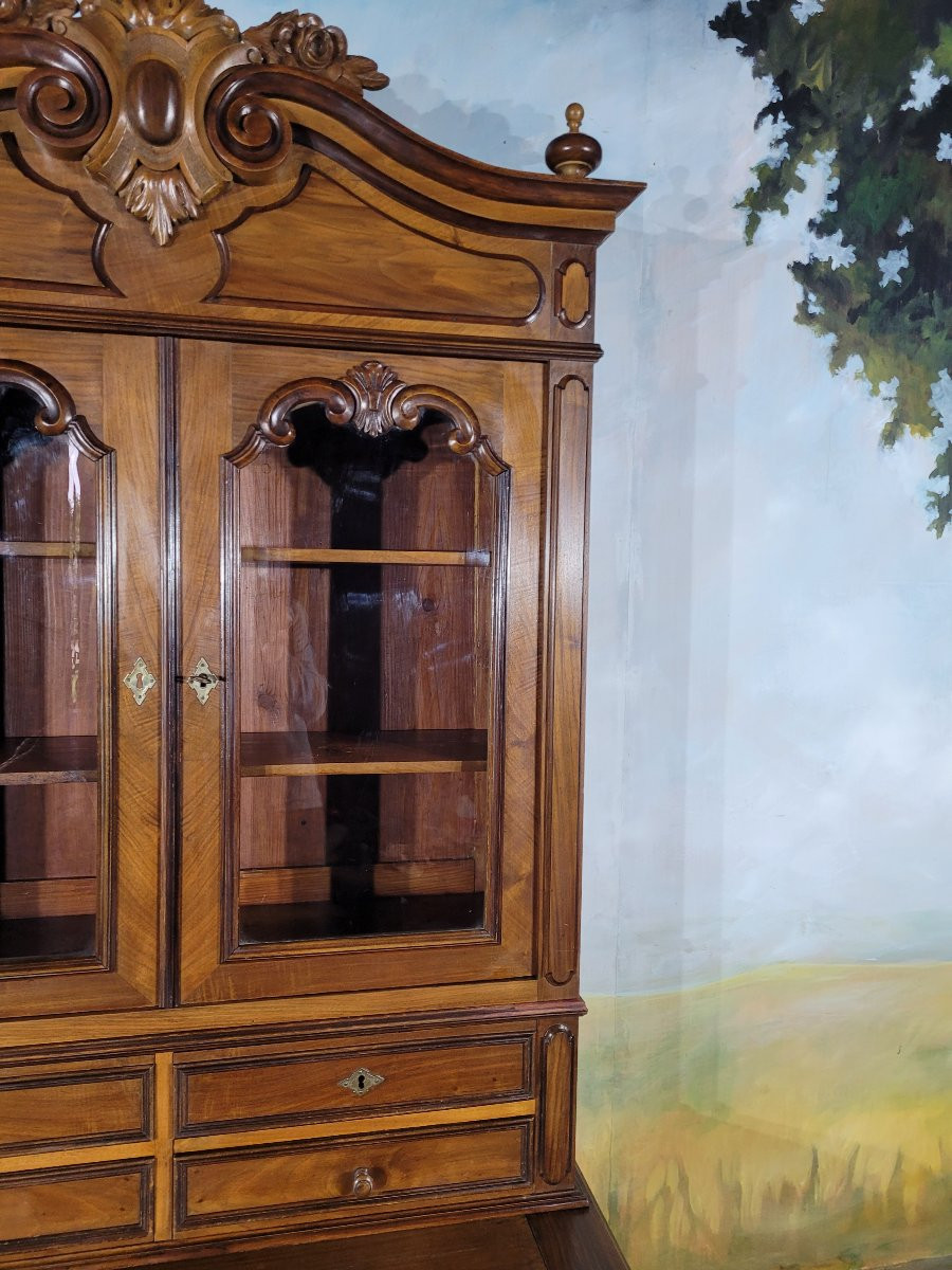 19th Century Walnut Bookcase Desk -photo-2