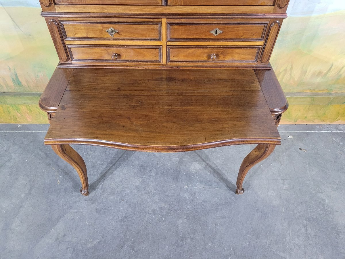 19th Century Walnut Bookcase Desk -photo-3