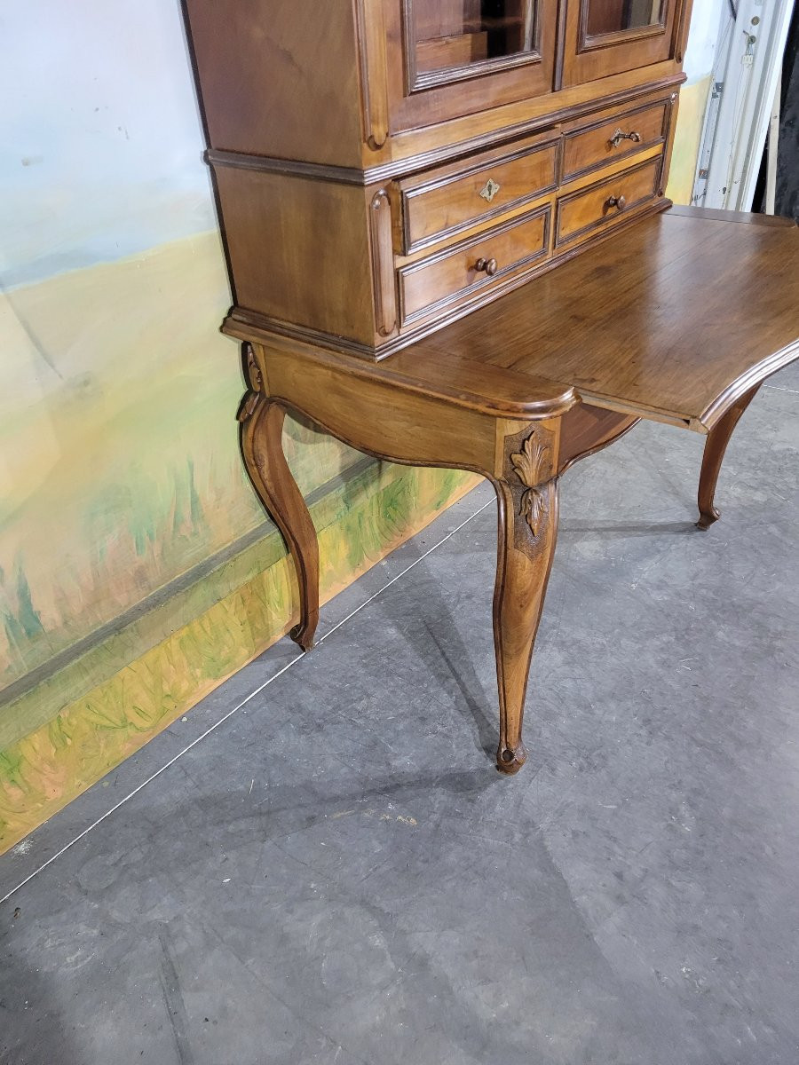 19th Century Walnut Bookcase Desk -photo-3