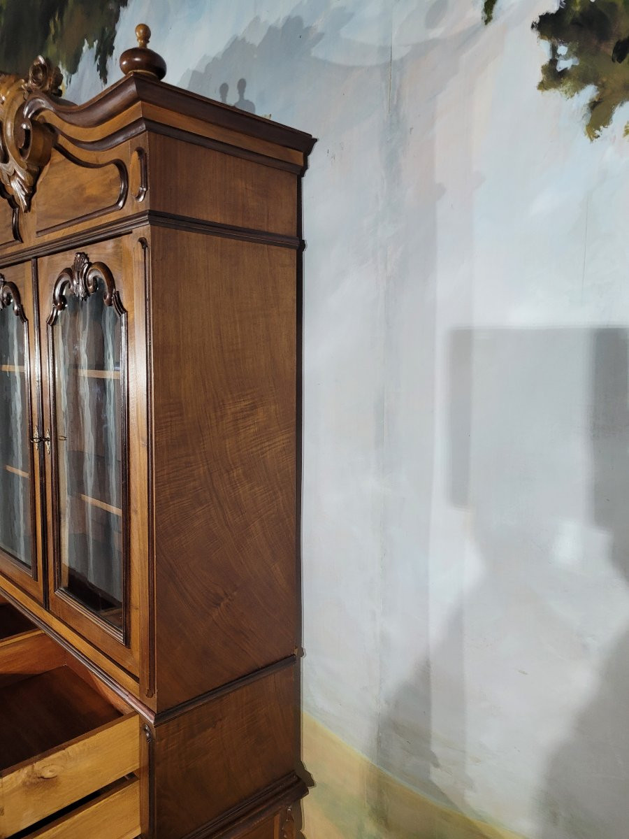 19th Century Walnut Bookcase Desk -photo-4