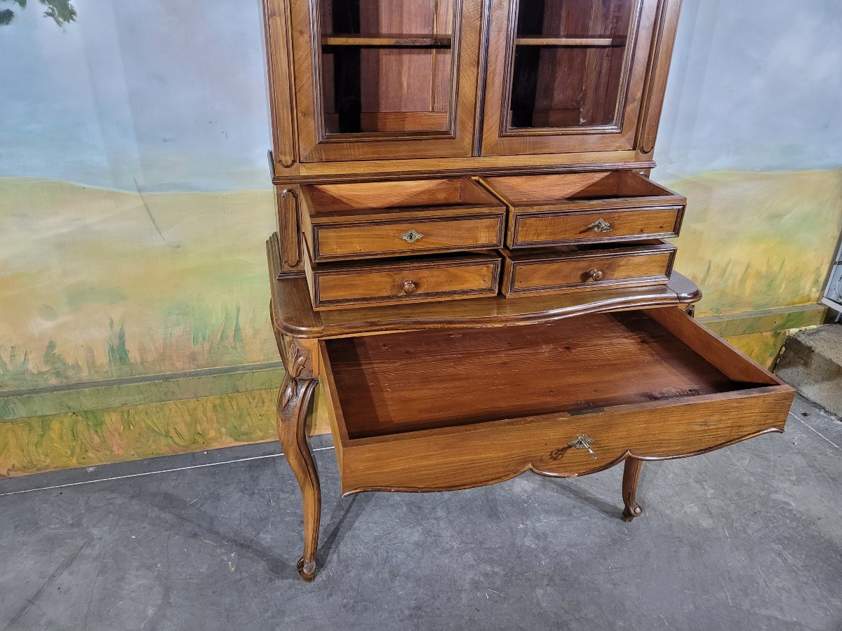 19th Century Walnut Bookcase Desk -photo-6