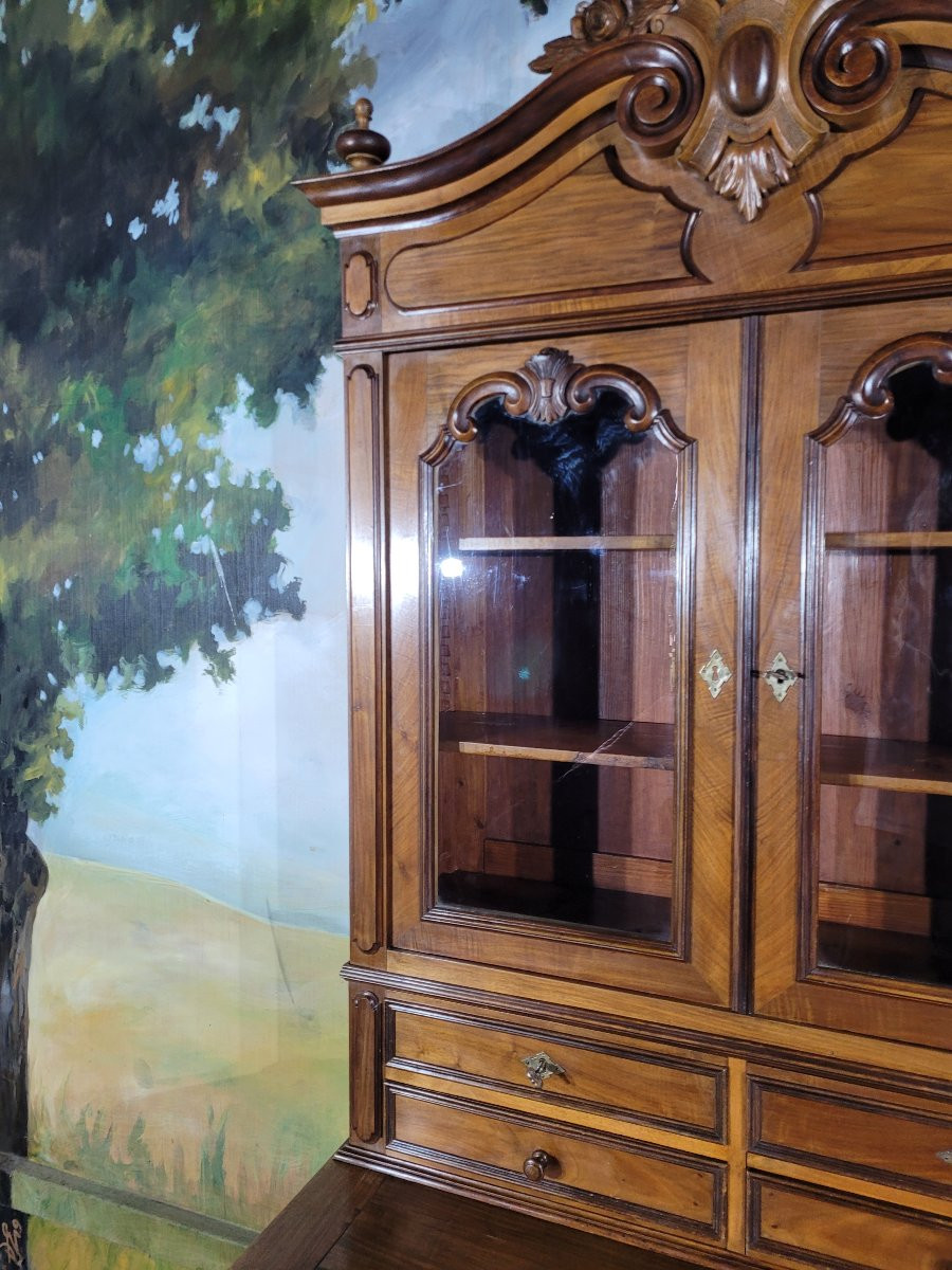 19th Century Walnut Bookcase Desk -photo-8