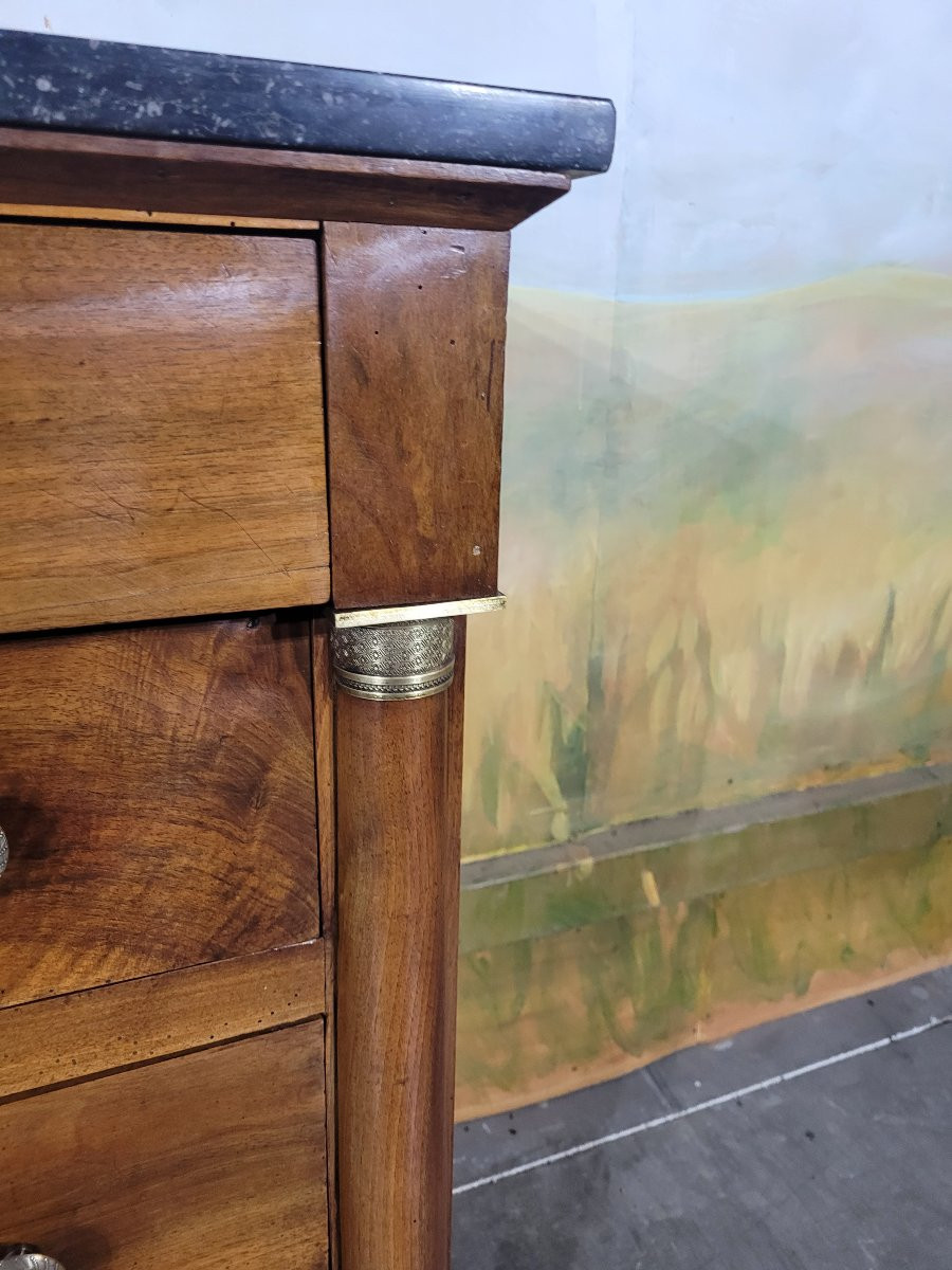 Small Empire-style Chest Of Drawers In Solid Walnut-photo-1