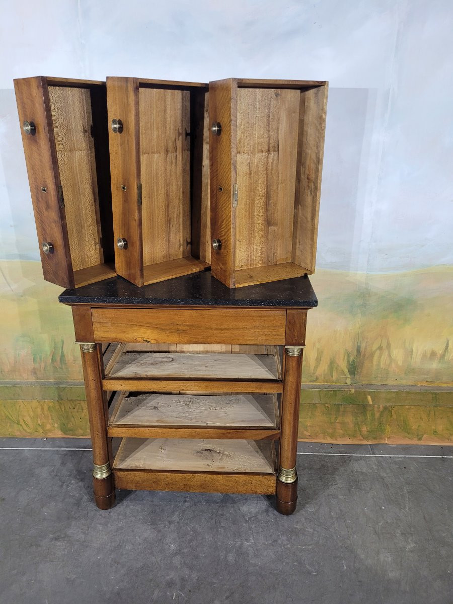 Small Empire-style Chest Of Drawers In Solid Walnut-photo-5