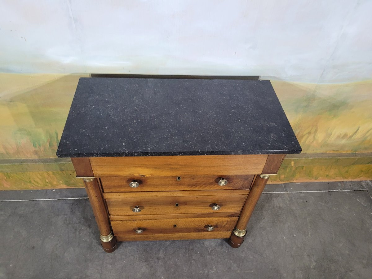 Small Empire-style Chest Of Drawers In Solid Walnut-photo-7