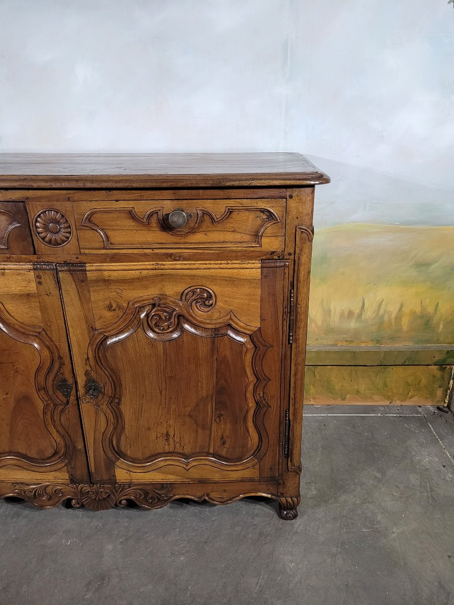 Low Sideboard In Solid Walnut, 18th Century-photo-2