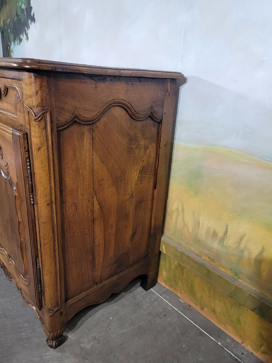 Low Sideboard In Solid Walnut, 18th Century-photo-3