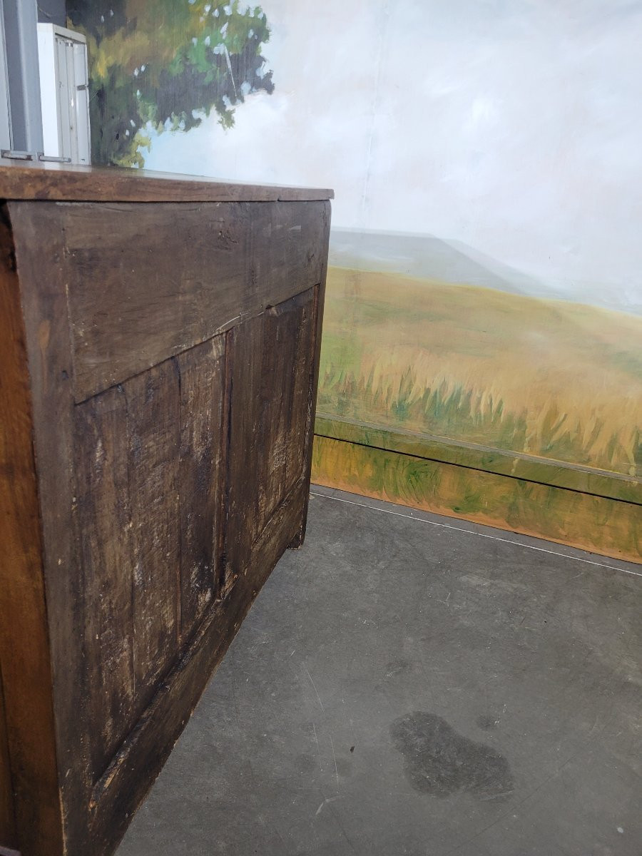 Low Sideboard In Solid Walnut, 18th Century-photo-8