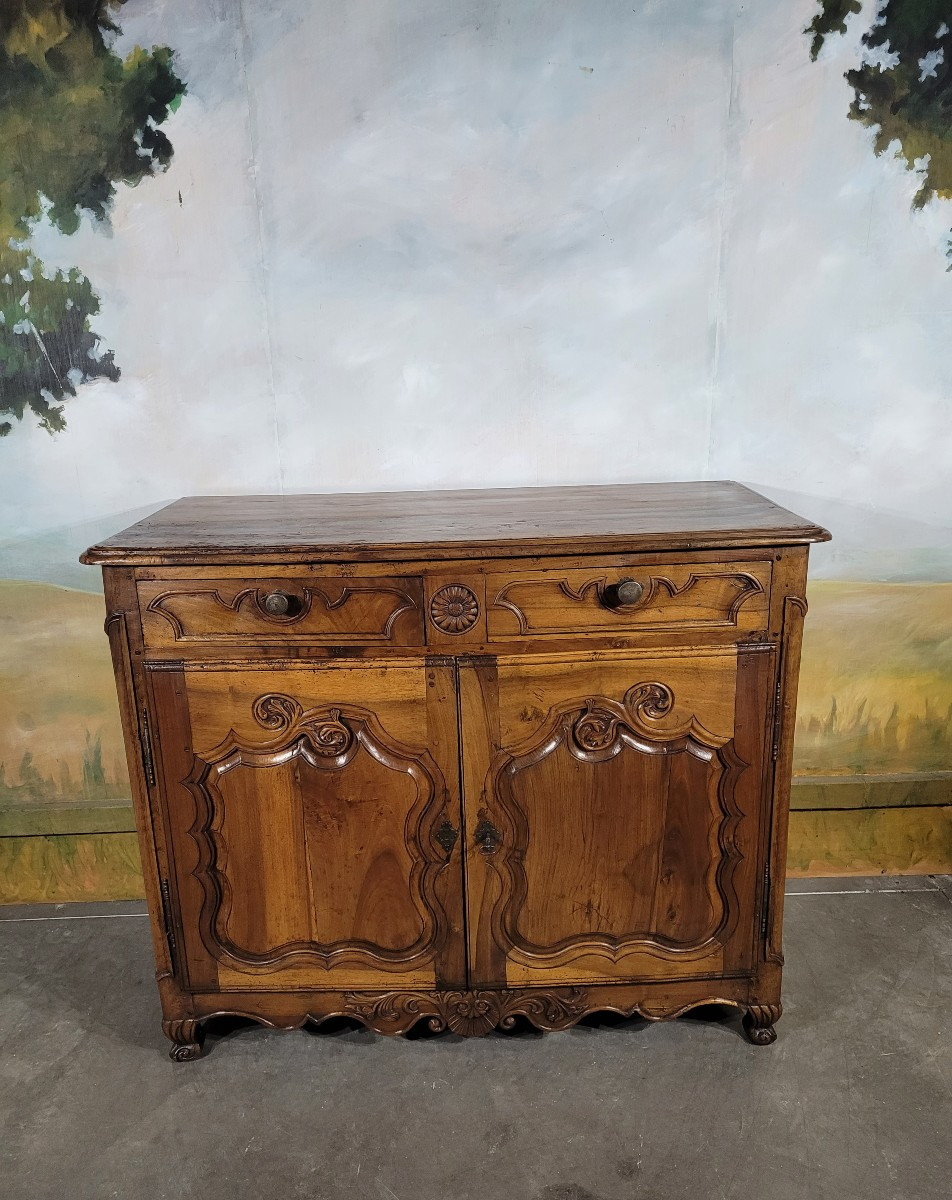 Low Sideboard In Solid Walnut, 18th Century