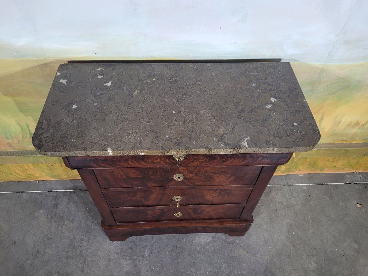 Small Louis Philippe Mahogany Chest Of Drawers-photo-2