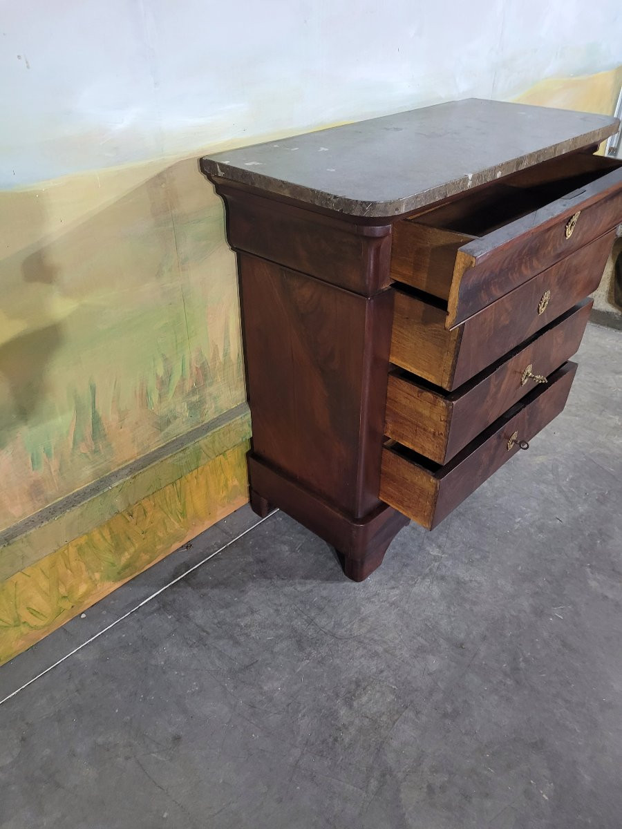 Small Louis Philippe Mahogany Chest Of Drawers-photo-3