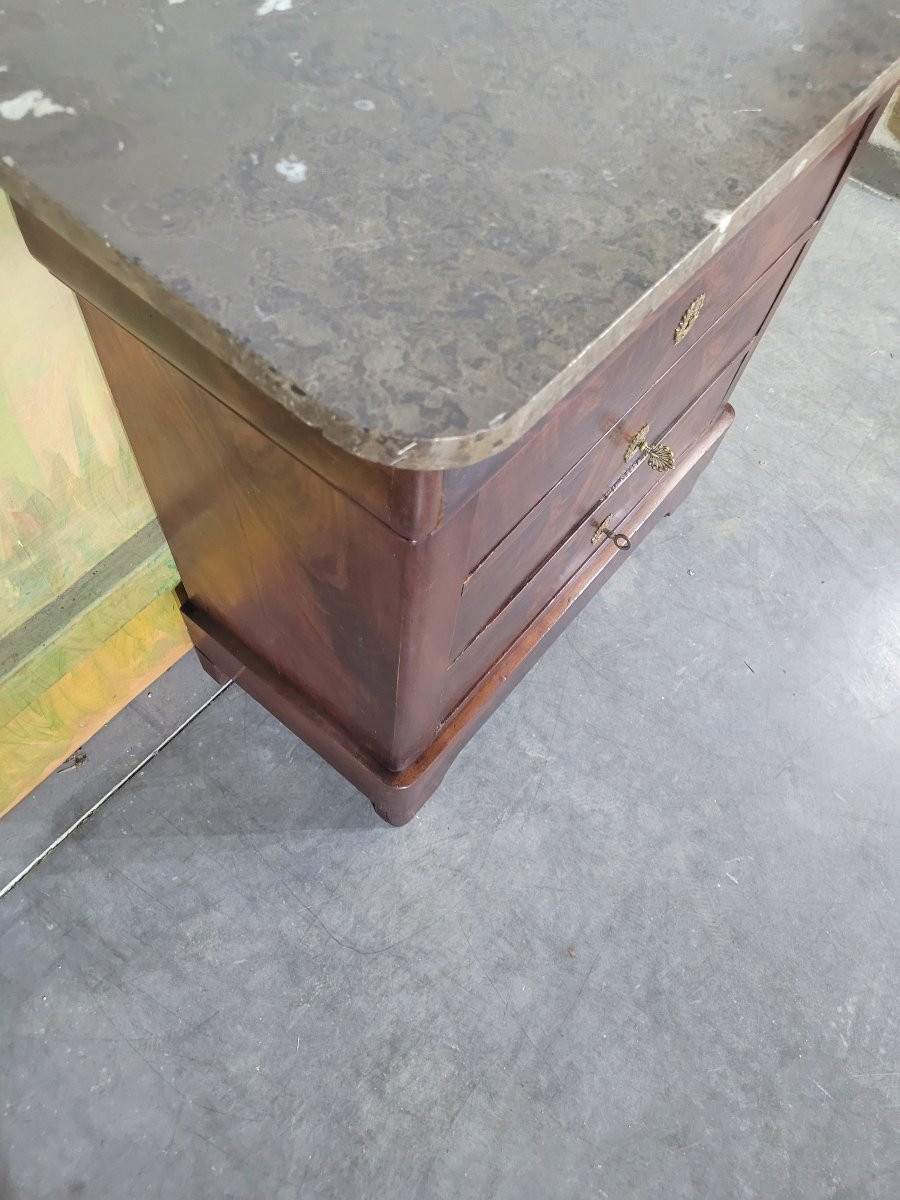 Small Louis Philippe Mahogany Chest Of Drawers-photo-7