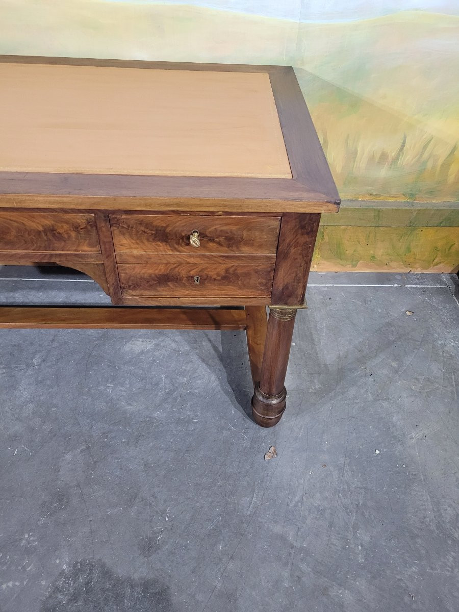 Bureau plat empire en acajou-photo-2
