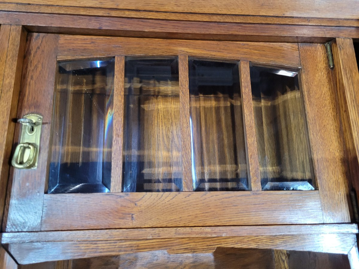 Buffet vitré en chêne époque 1930 art nouveau-photo-4