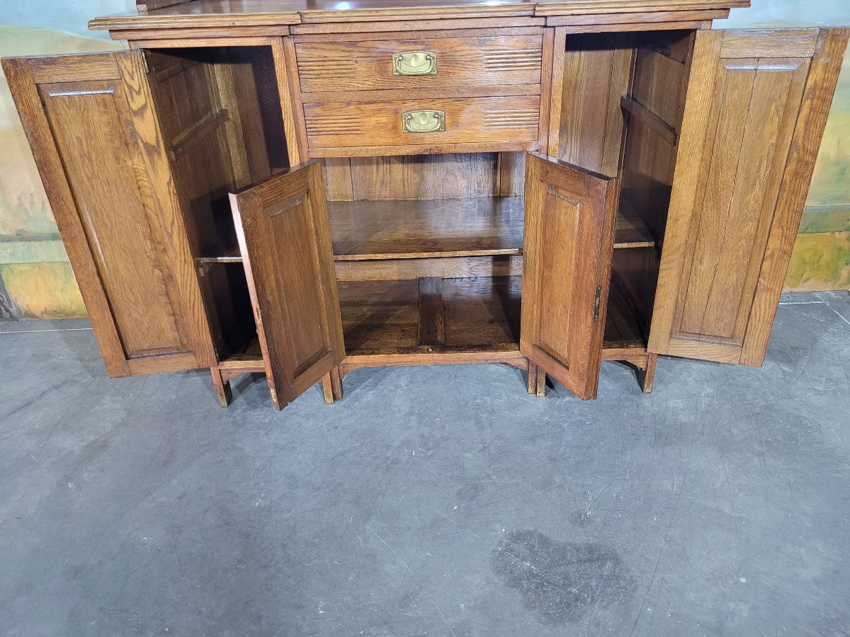 Buffet vitré en chêne époque 1930 art nouveau-photo-5
