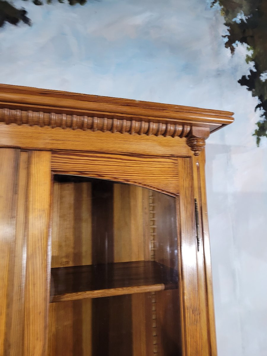 Bibliothèque art nouveau en sapin-photo-1