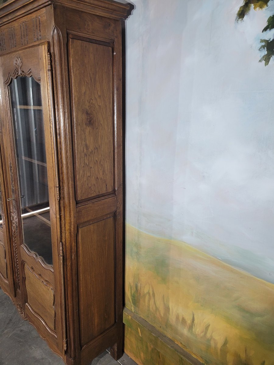 Petite bibliothèque en chêne sculptée-photo-2