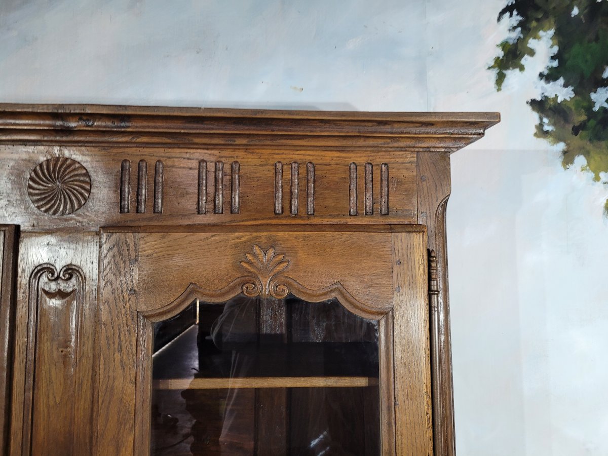 Petite bibliothèque en chêne sculptée-photo-4
