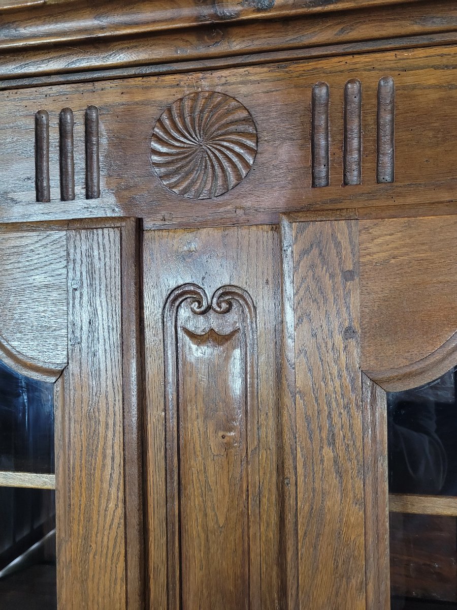 Petite bibliothèque en chêne sculptée-photo-4