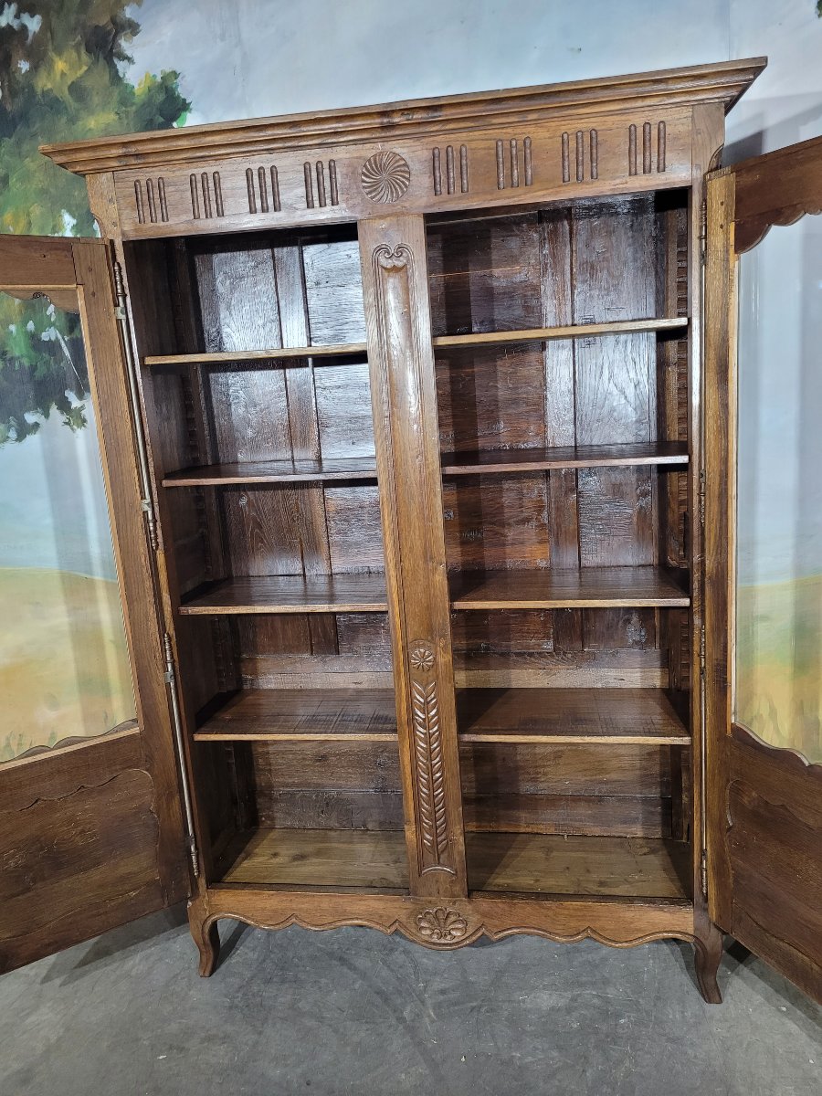 Petite bibliothèque en chêne sculptée-photo-5