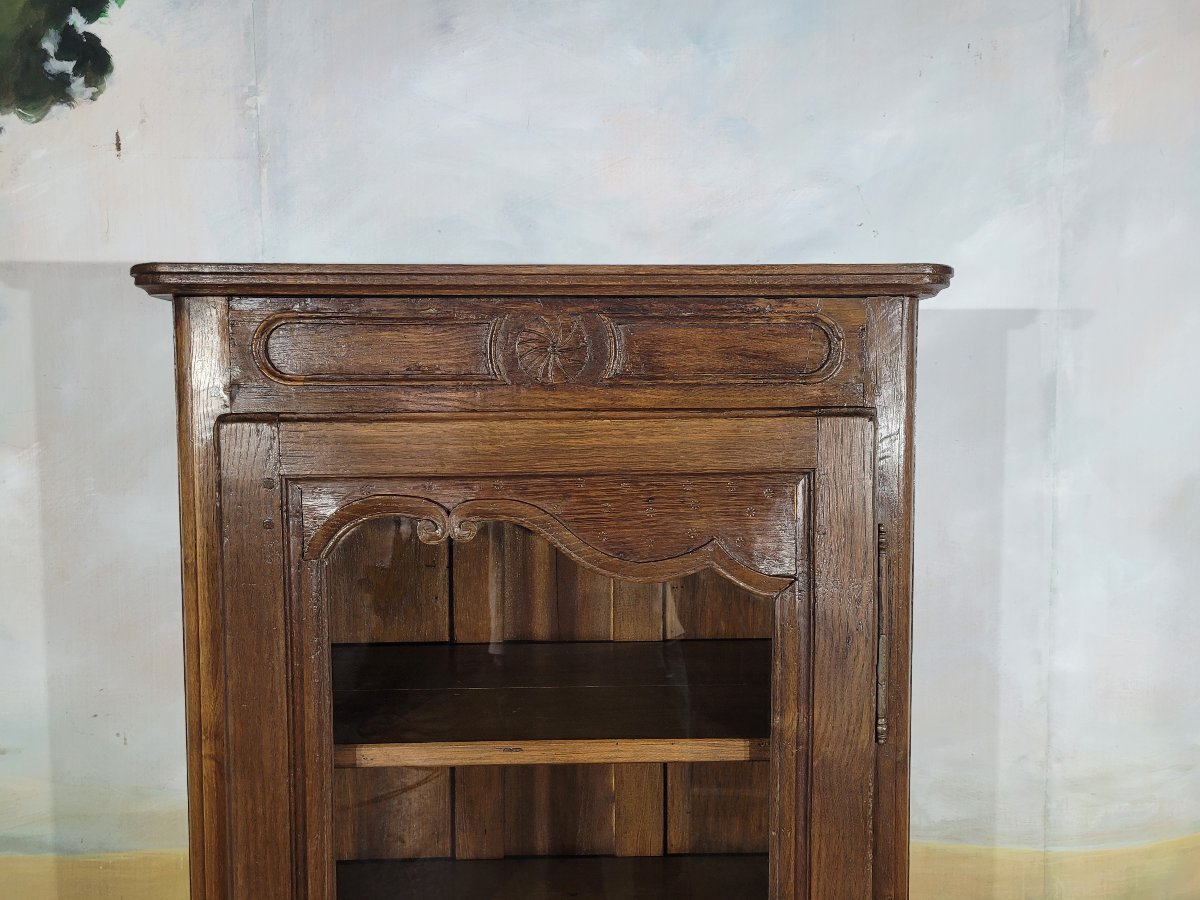 Petite vitrine en chêne une porte-photo-1