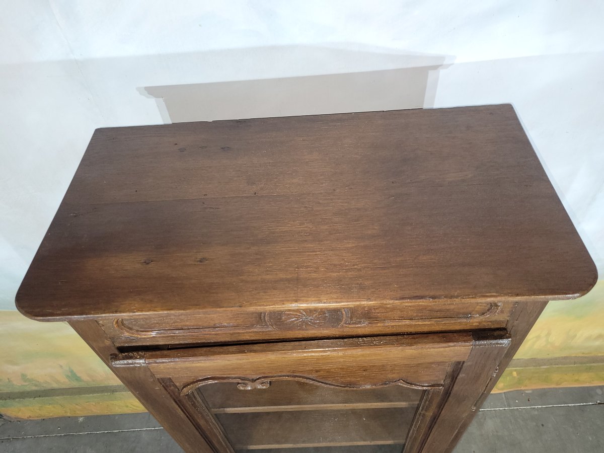 Petite vitrine en chêne une porte-photo-2