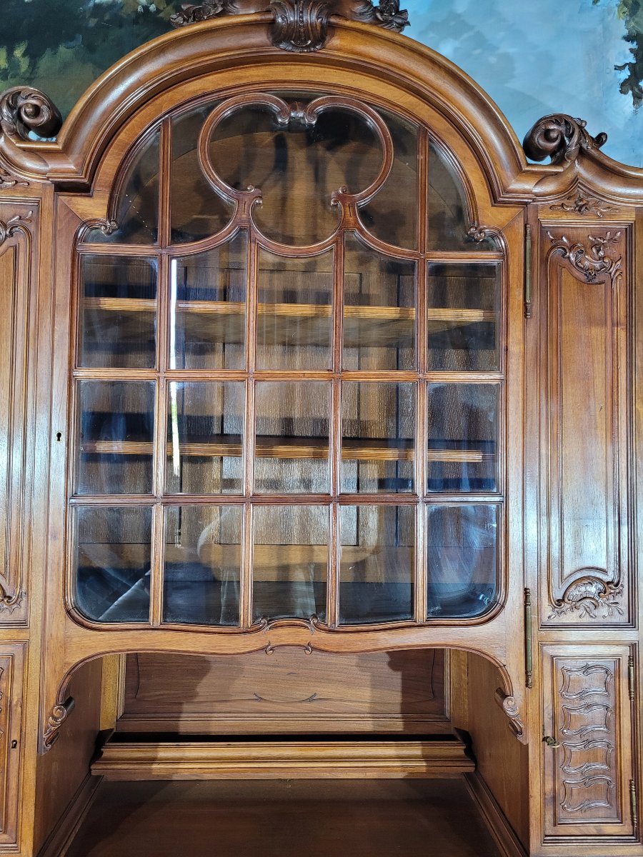 Tall, Two-section Glass-fronted Sideboard-photo-2