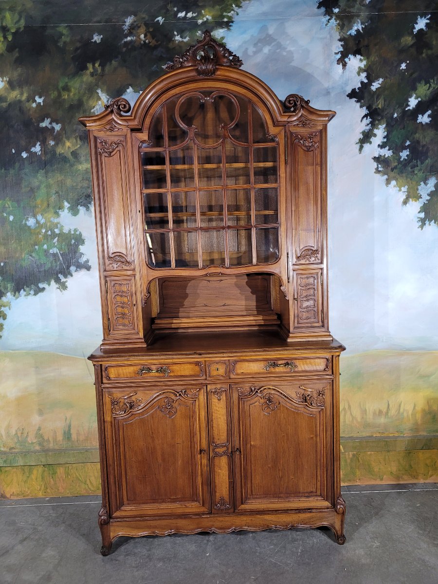 Tall, Two-section Glass-fronted Sideboard