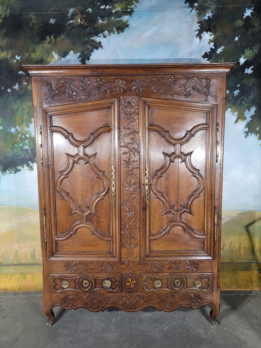 Carved Louis XV Oak Cabinet