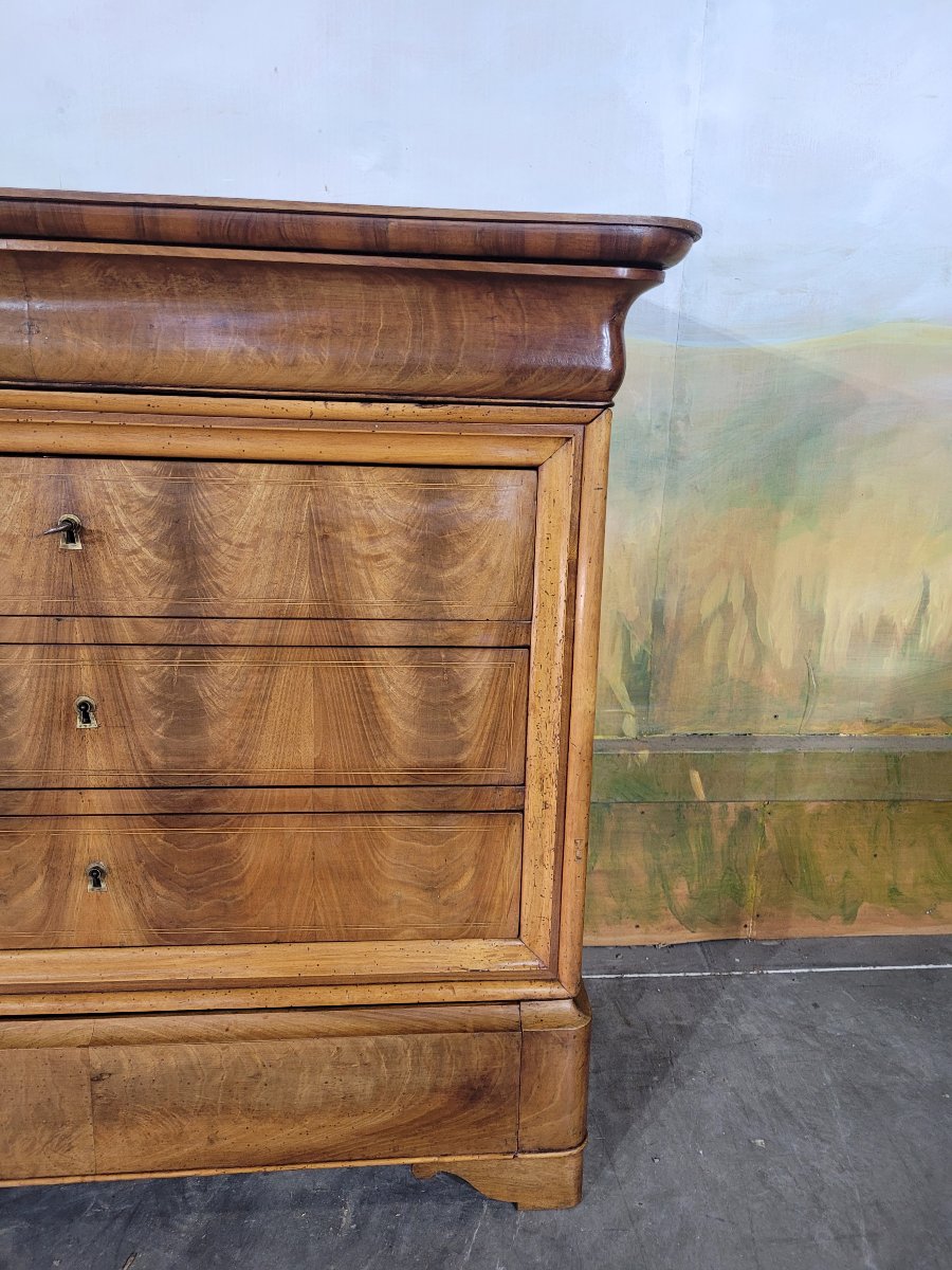 Small Louis Philippe-style Chest Of Drawers In Walnut-photo-2