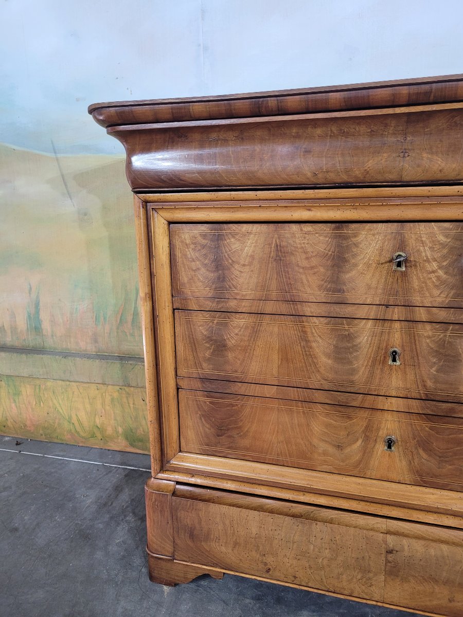 Small Louis Philippe-style Chest Of Drawers In Walnut-photo-3